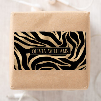 Eleganter metallischer Gold-Zebra-Schwarz-Tierdruc