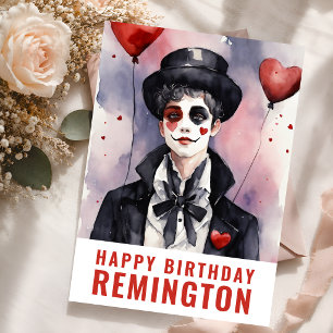 Eleganter Mime Charakter Geburtstag Karte