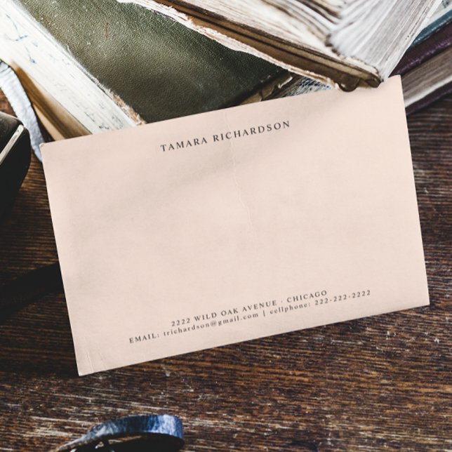 Eleganter Minimal Beige Personalisiert Mitteilungskarte (Von Creator hochgeladen)