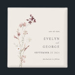 Eleganter Minimal Boho Blumenhochzeit Sichern Sie  Magnet<br><div class="desc">Elegante Minimalistische Boho BlumenWedding Save the Date Magnet</div>