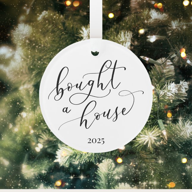 Eleganter Minimal Bought A House Ornament (Bought a House Ornament | First Home Christmas Keepsake | New Homeowner Holiday Gift Ideas)