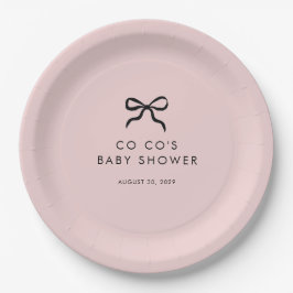 Eleganter Minimal Bow Baby Shower Cocktail Napkins Pappteller