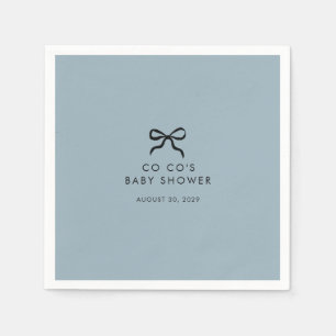 Eleganter Minimal Bow Baby Shower Cocktail Napkins Serviette