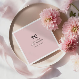 Eleganter Minimal Bow Baby Shower Cocktail Napkins Serviette