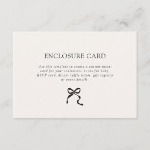 Eleganter Minimal Bow Begleitkarte