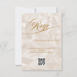 Eleganter Minimal Calligraphy Wedding QR Code RSVP Karte