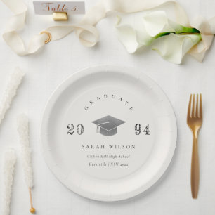 Eleganter Minimal Einfaches Abschluss Silberfolie Pappteller