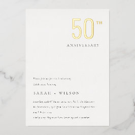 Eleganter Minimal kühl Gold jedes Jahr Jahrestag Folieneinladung