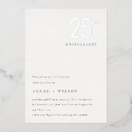 Eleganter Minimal kühl Silber jedes Jahr Jahrestag Folieneinladung