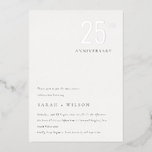 Eleganter Minimal kühl Silber jedes Jahr Jahrestag Folieneinladung