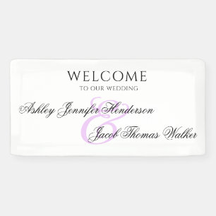 Eleganter Minimal Lila Individuelle Name Hochzeit Banner