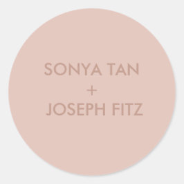 Eleganter Minimal Moderner Platz für Hochzeiten Runder Aufkleber