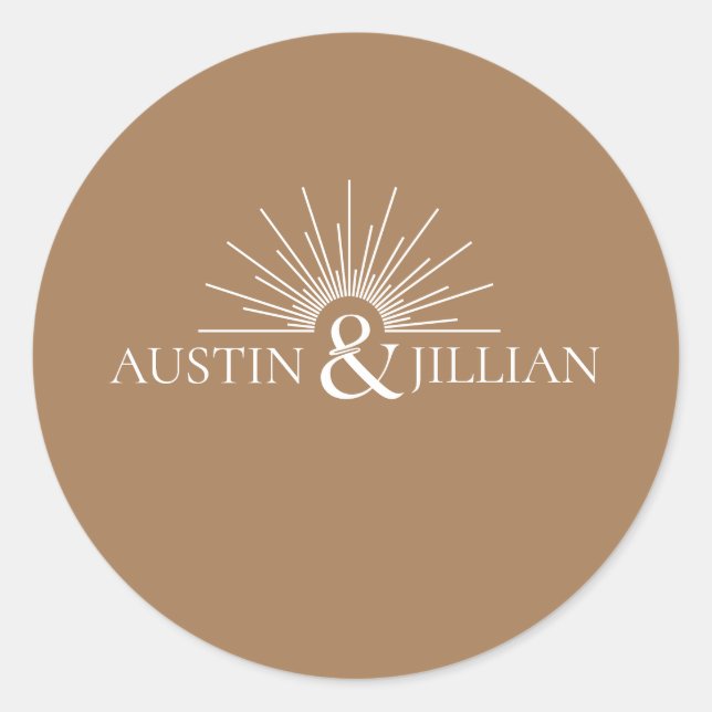 Eleganter Minimal Moderner Platz für Hochzeiten Runder Aufkleber (Vorderseite)