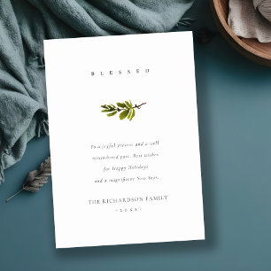 Eleganter Minimal Pine Branch Weihnachten gesegnet