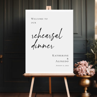 Eleganter Minimal Probe Dinner Empfang Poster