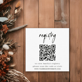 Eleganter Minimal Registry Baby Shower Begleitkarte