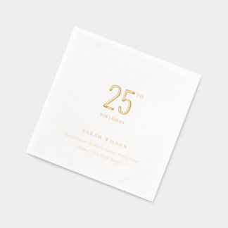 Eleganter Minimal Typografie Custom Geburtstag Servietten Mit Folie