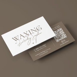 Eleganter Minimal Waxing-Spezialist Taupe Visitenkarte