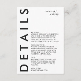 Eleganter Minimal White Modern Wedding Enclosure C Begleitkarte