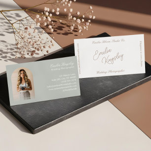 Eleganter minimaler Bogen-Foto-Hochzeitsfotograf Visitenkarte