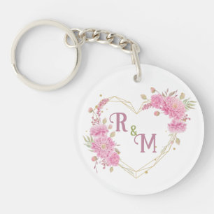 Eleganter minimaler Chic Anfangsbuchstabe Monogram Schlüsselanhänger