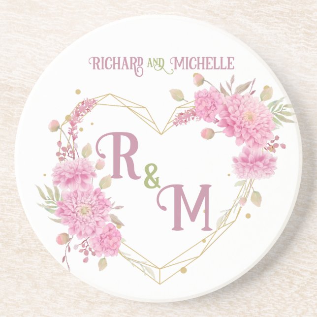 Eleganter minimaler Chic Initialbuchstabenname Mon Getränkeuntersetzer (Vorne)