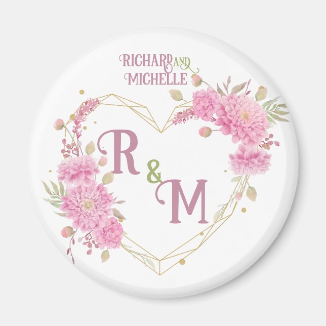 Eleganter minimaler Chic Initialbuchstabenname Mon Magnet (Vorne)