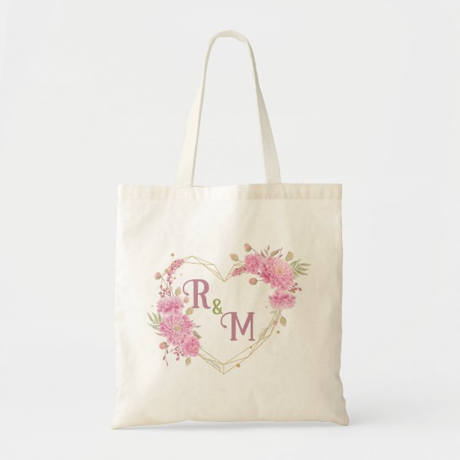 Eleganter minimaler Chic Initialbuchstabenname Mon Tragetasche (Vorne)