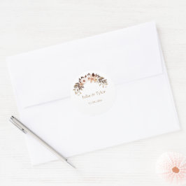 Eleganter Minimaler Hochzeit-Aufkleber Runder Aufkleber