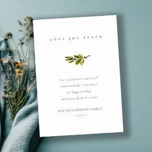 Eleganter minimaler Kiefernzweig Weihnachten Liebe