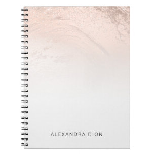 Eleganter, minimaler Kupfergold-Rose-Glitzer-Marmo Notizblock