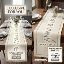 Eleganter minimaler personalisierter Hochzeitstisc