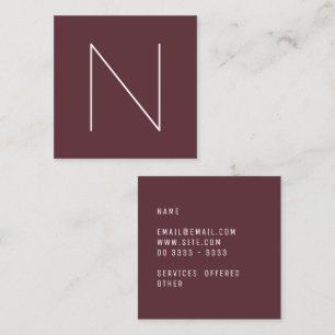 Eleganter minimaler schlichter Tawny Hafen Quadratische Visitenkarte