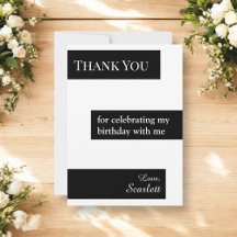 Eleganter minimaler Schwarz-Weiß-Chic Geburtstag