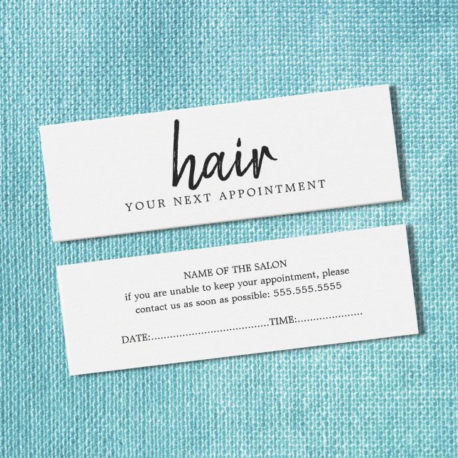 Eleganter Minimaler Schwarz-weißer Haartermin (Von Creator hochgeladen)