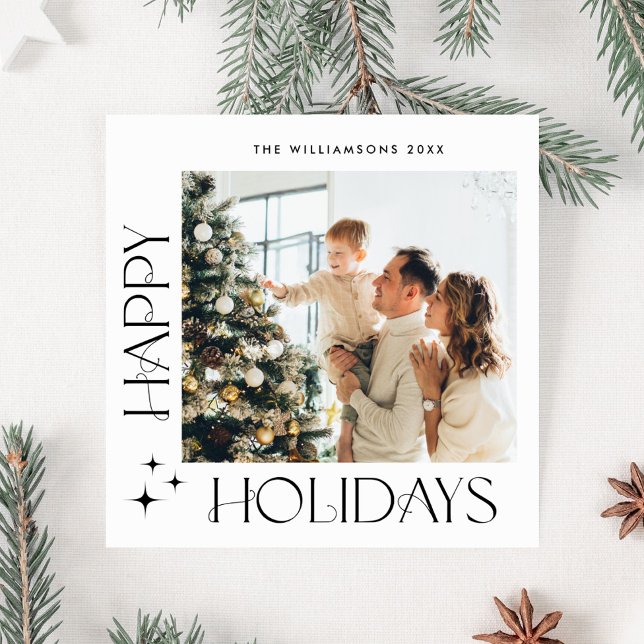 Eleganter Minimaler Weihnachtsgrüßcode Foto QR Feiertagskarte (Von Creator hochgeladen)