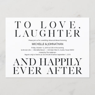 Eleganter Minimalismus Hochzeitsessen Probe Einladung