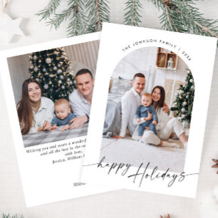 Eleganter minimalist 2 PHOTO Weihnachtsgruß Feiertagskarte