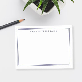 Eleganter minimalist blauer Zweirahmen Post-it Klebezettel