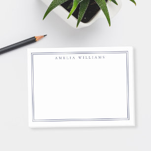 Eleganter minimalist blauer Zweirahmen Post-it Klebezettel