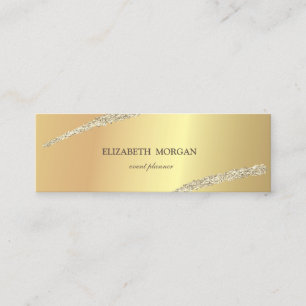 Eleganter Minimalist, einfache Gold-Glitter-Linie Mini Visitenkarte
