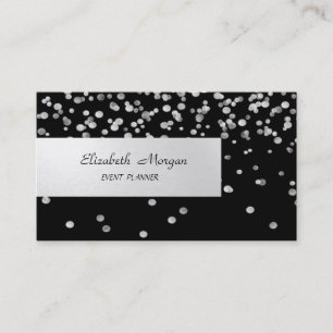 Eleganter Minimalist,Gestreift,Schwarz,Konfetti Visitenkarte