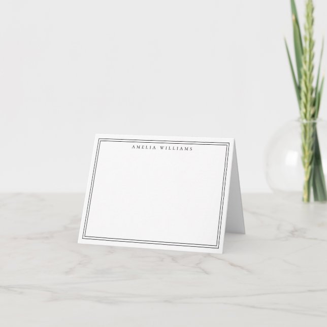 Eleganter minimalist schwarzer Doppelrand (Vorderseite)