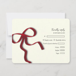 Eleganter Minimalistisch Einfaches Hochzeitrotes RSVP Karte