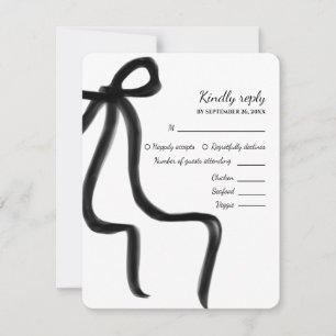 Eleganter Minimalistisch Einfaches Hochzeitsband RSVP Karte