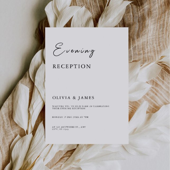 Eleganter Minimalistischer Abend Empfang Einladung (Elegant Minimalist Evening Reception Invitation)