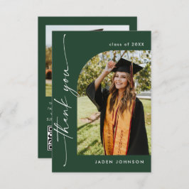 Eleganter Minimalistischer Abschluss 2 Foto QR-Cod Dankeskarte