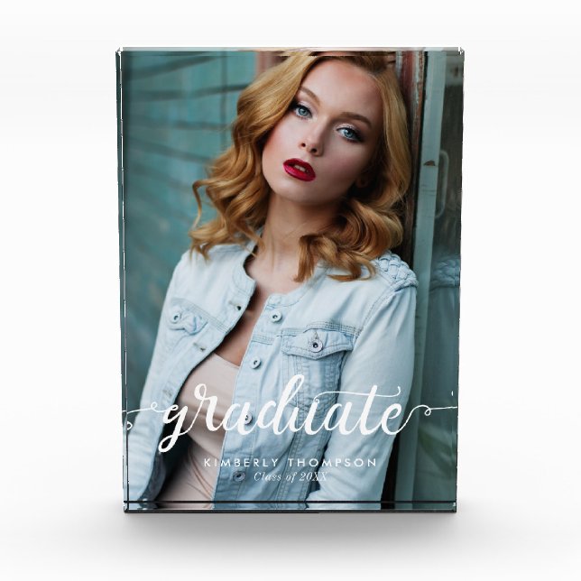 Eleganter Minimalistischer Abschluss Ankündigung M Fotoblock (Vorderseite)