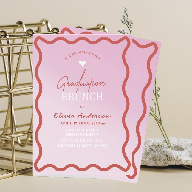 Eleganter, minimalistischer Abschluss-Brunch pi Einladung (Von Creator hochgeladen)