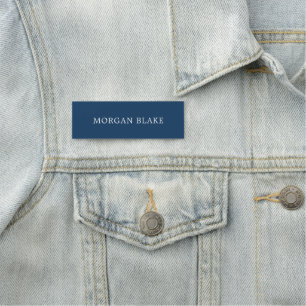 Eleganter minimalistischer Berater Blau Weiß Namensschild